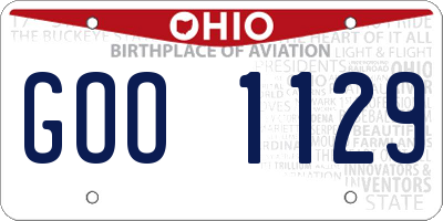 OH license plate GOO1129