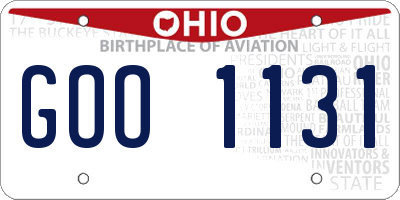 OH license plate GOO1131