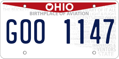 OH license plate GOO1147