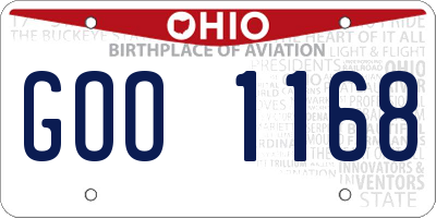 OH license plate GOO1168