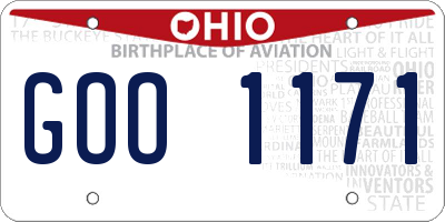 OH license plate GOO1171