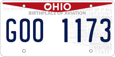 OH license plate GOO1173