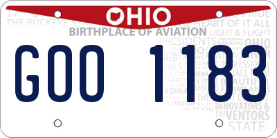OH license plate GOO1183