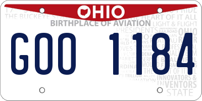 OH license plate GOO1184