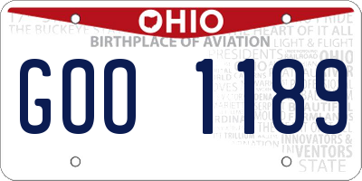 OH license plate GOO1189