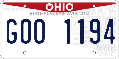 OH license plate GOO1194