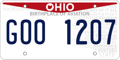 OH license plate GOO1207
