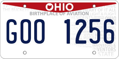 OH license plate GOO1256