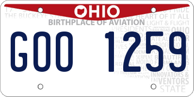 OH license plate GOO1259