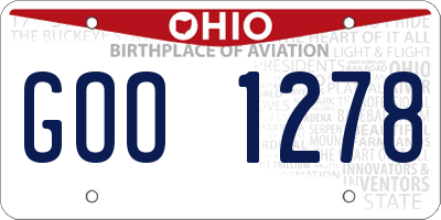 OH license plate GOO1278