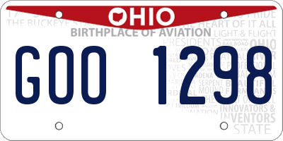 OH license plate GOO1298