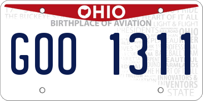 OH license plate GOO1311