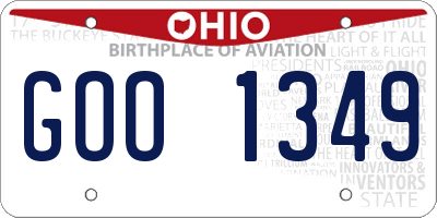 OH license plate GOO1349