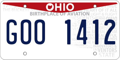 OH license plate GOO1412