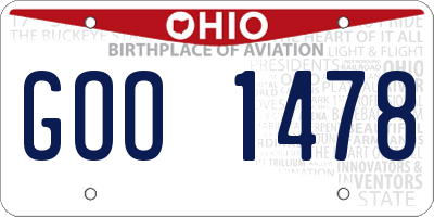 OH license plate GOO1478
