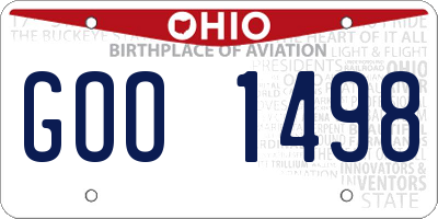 OH license plate GOO1498
