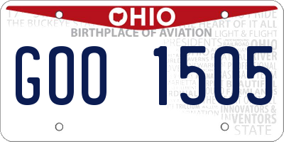 OH license plate GOO1505
