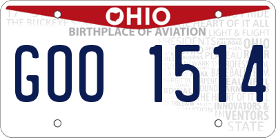 OH license plate GOO1514