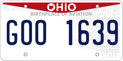 OH license plate GOO1639