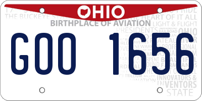OH license plate GOO1656