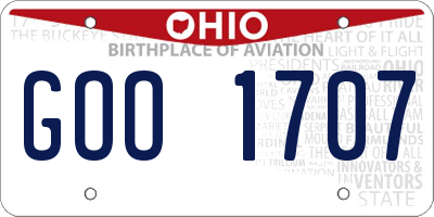OH license plate GOO1707