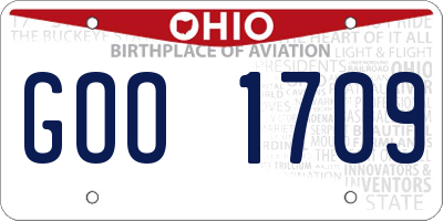 OH license plate GOO1709
