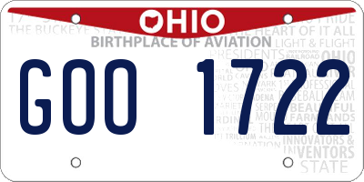 OH license plate GOO1722