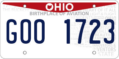 OH license plate GOO1723