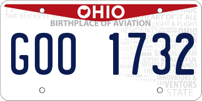 OH license plate GOO1732