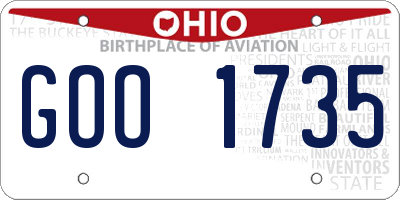 OH license plate GOO1735