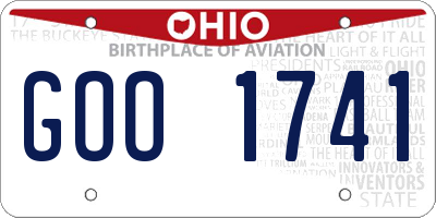 OH license plate GOO1741