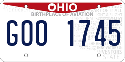 OH license plate GOO1745