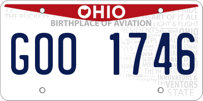 OH license plate GOO1746