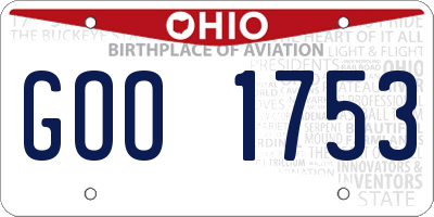 OH license plate GOO1753