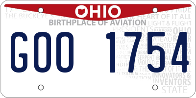 OH license plate GOO1754
