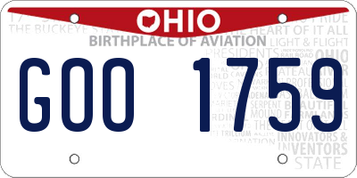 OH license plate GOO1759