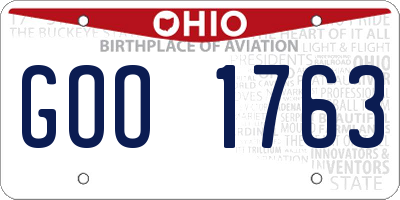 OH license plate GOO1763