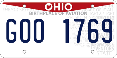 OH license plate GOO1769
