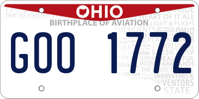 OH license plate GOO1772
