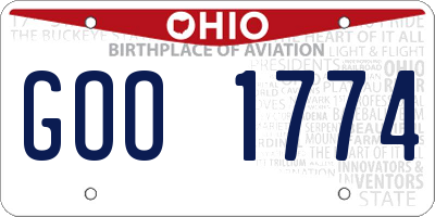OH license plate GOO1774
