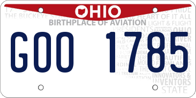 OH license plate GOO1785