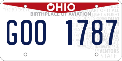 OH license plate GOO1787