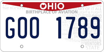 OH license plate GOO1789