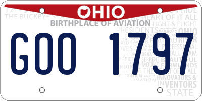 OH license plate GOO1797