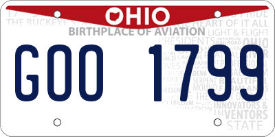 OH license plate GOO1799