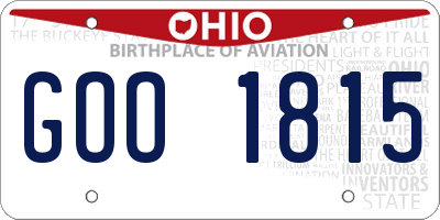 OH license plate GOO1815