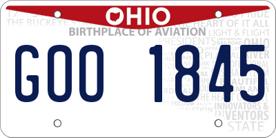 OH license plate GOO1845