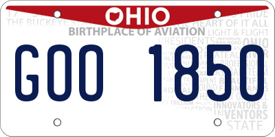 OH license plate GOO1850