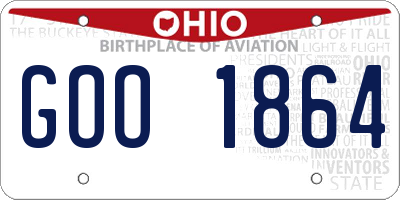 OH license plate GOO1864