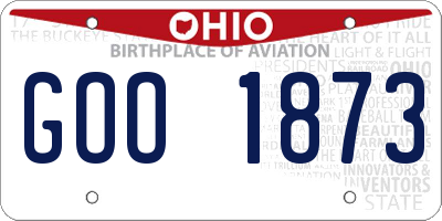 OH license plate GOO1873